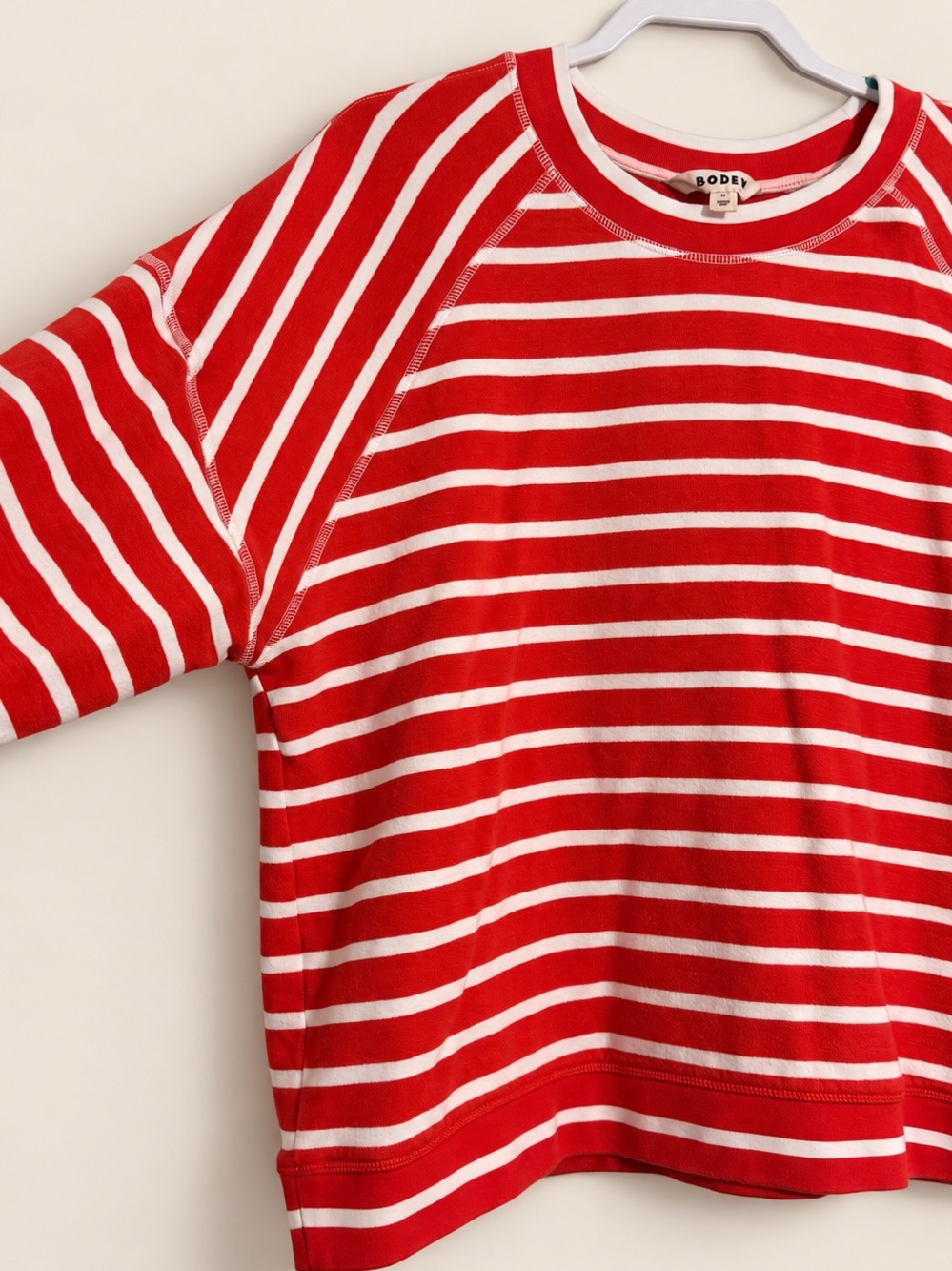 Boden Red & White Striped Sweatshirt Top Size XL - Picture 3 of 8